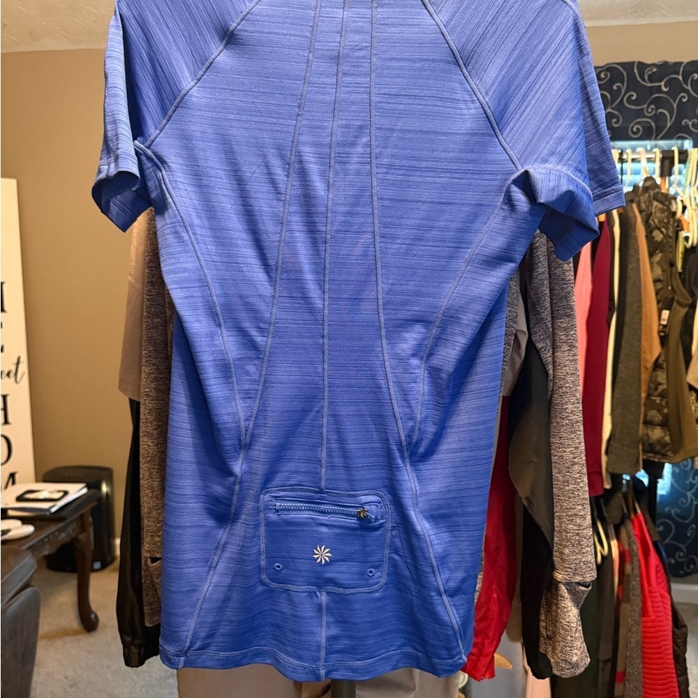 Athleta Uptempo Half-Zip Running Top | Size Small | Bright Periwinkle Blue - Picture 4 of 4